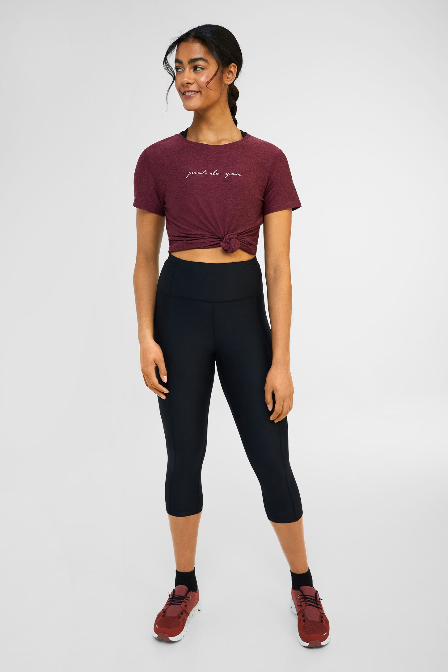 Legging capri athlétique 19'', Flex - Femme && NOIR