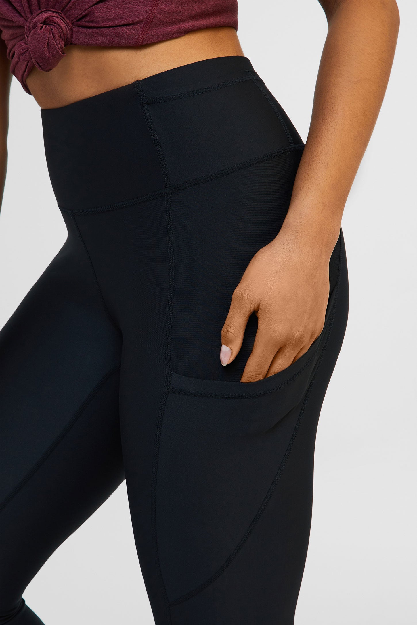 Legging capri athlétique 19'', Flex - Femme && NOIR