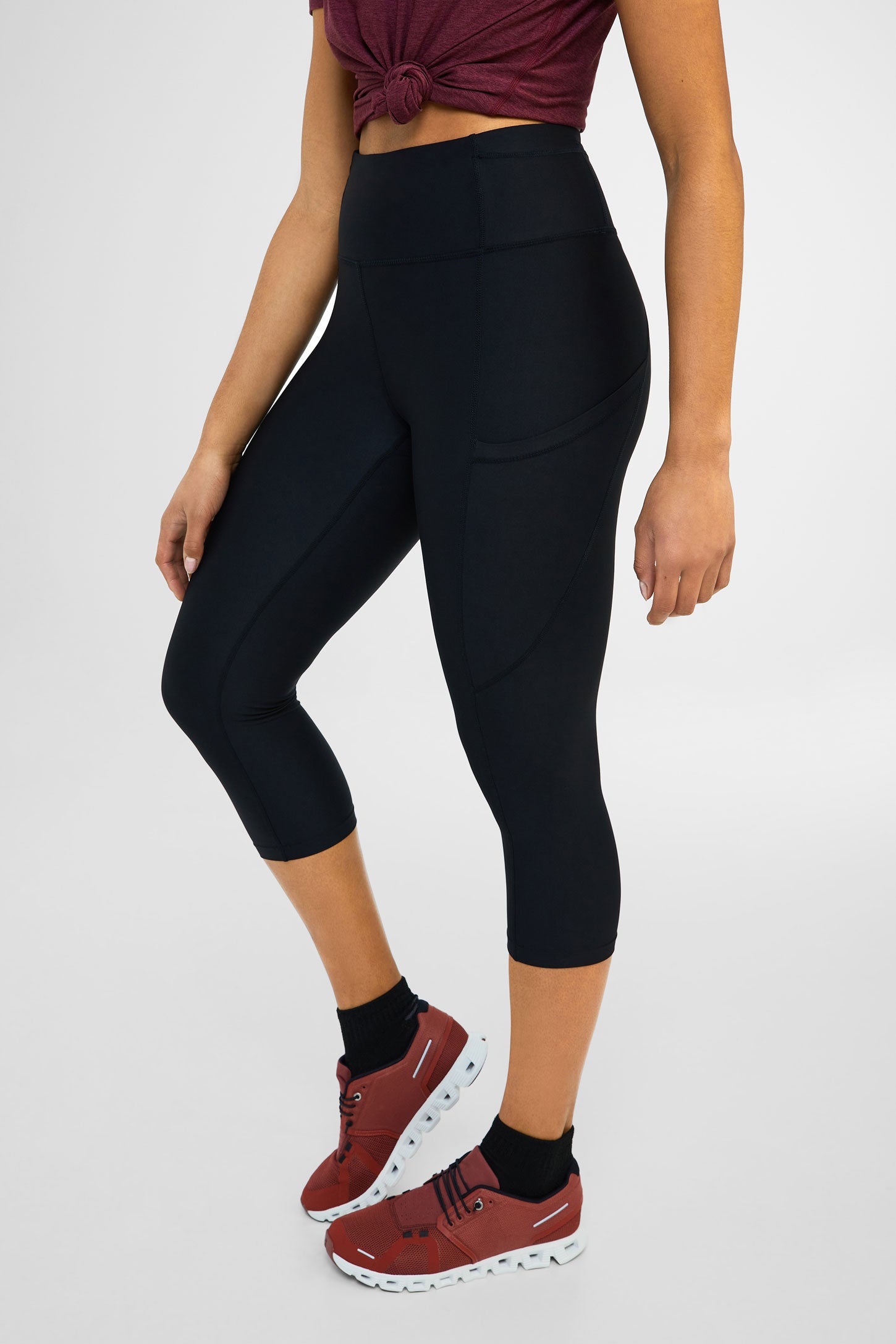 Legging capri athlétique 19'', Flex - Femme && NOIR