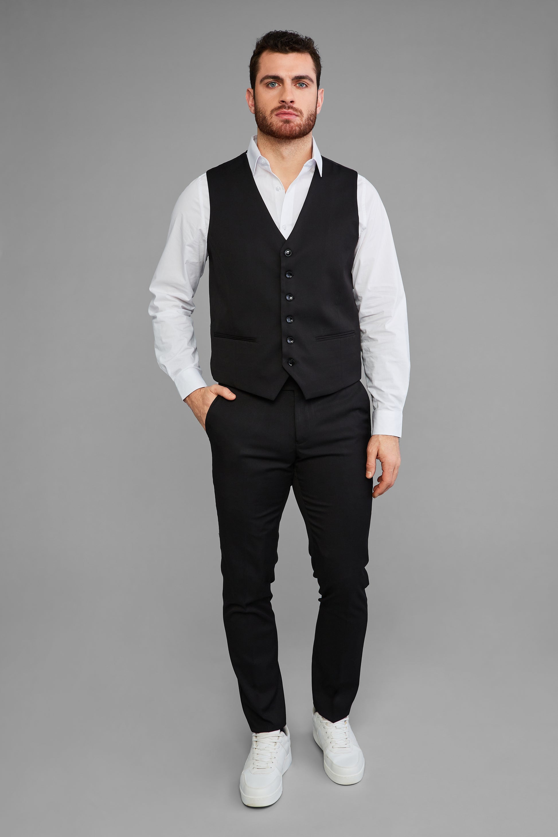 Veste sans manches extensible de base - Homme && NOIR