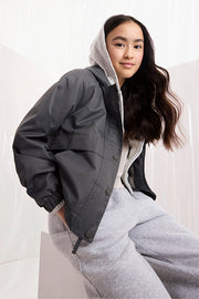 Manteau mi-saison doublé - Ado fille && CHARBON