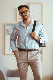 Chemise coupe régulière imprimée - Homme && BLEU MULTI