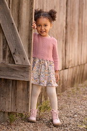 Robe tricot, 2T-3T - Bébé fille && ROSE PALE