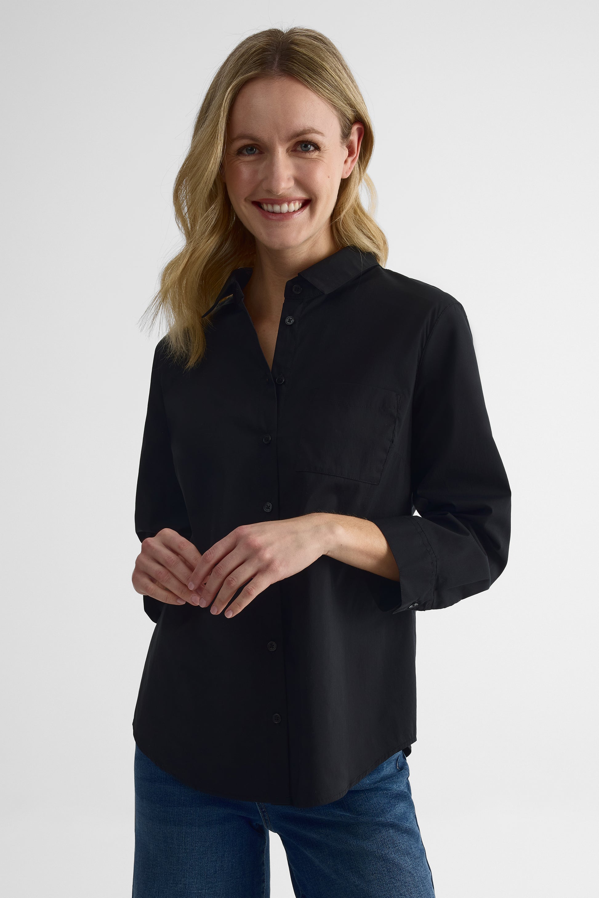 Blouse à manches longues - Femme && NOIR