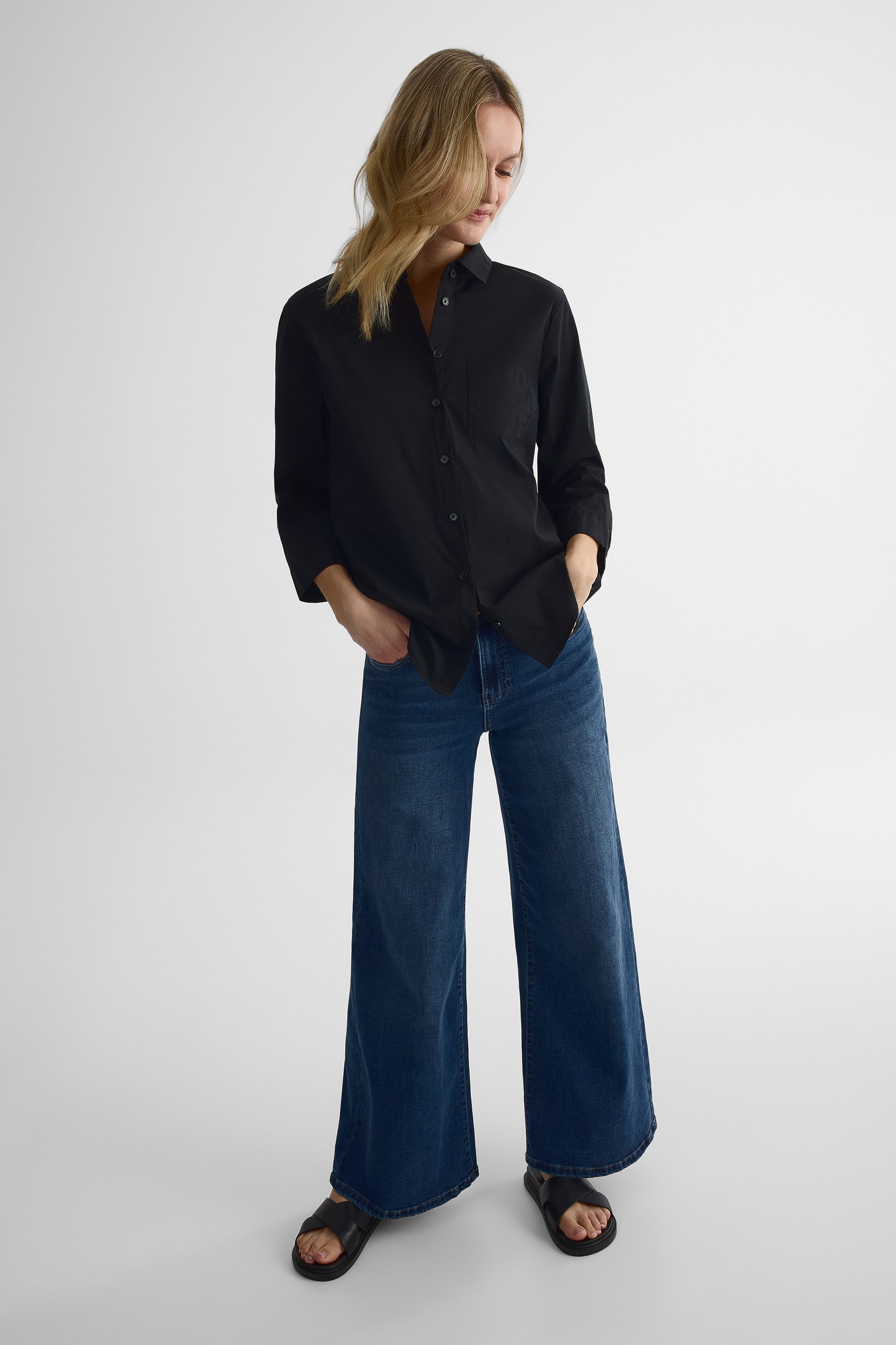 Blouse à manches longues - Femme && NOIR