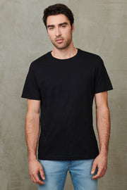 T-shirt col rond 100% coton, 3/25$ - Homme && NOIR