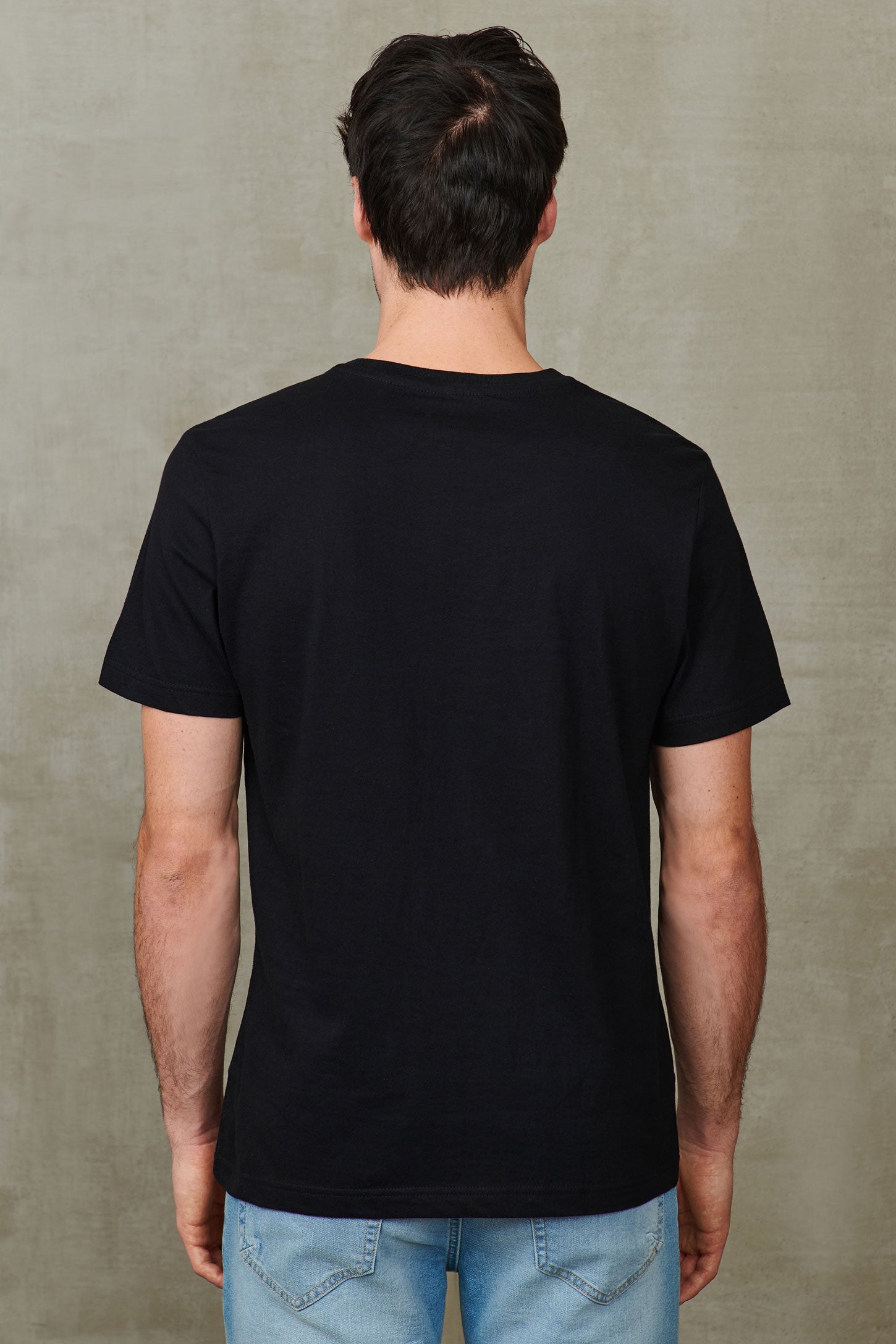 T-shirt col rond 100% coton, 3/25$ - Homme && NOIR
