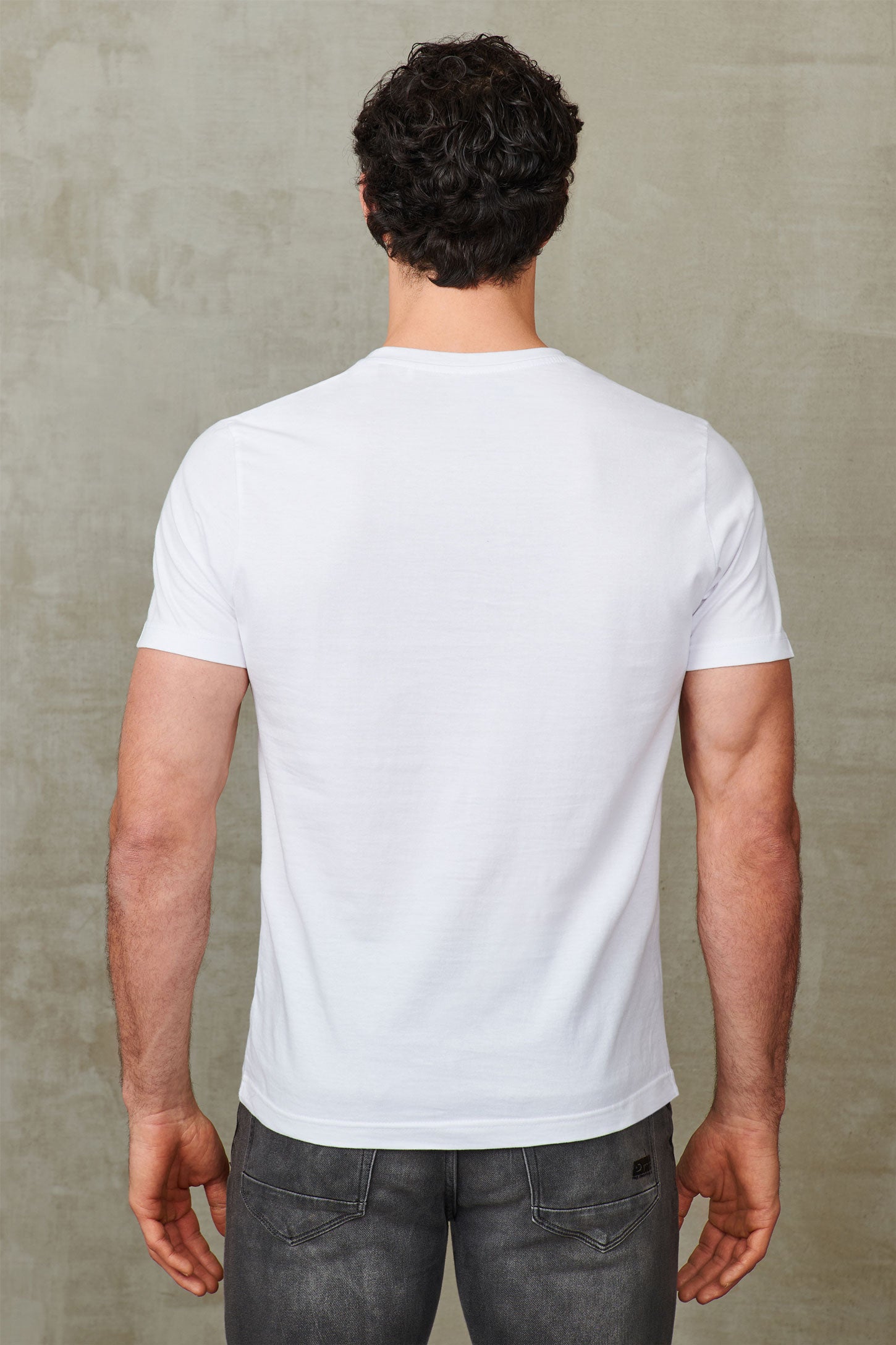 T-shirt col rond 100% coton, 3/25$ - Homme && BLANC