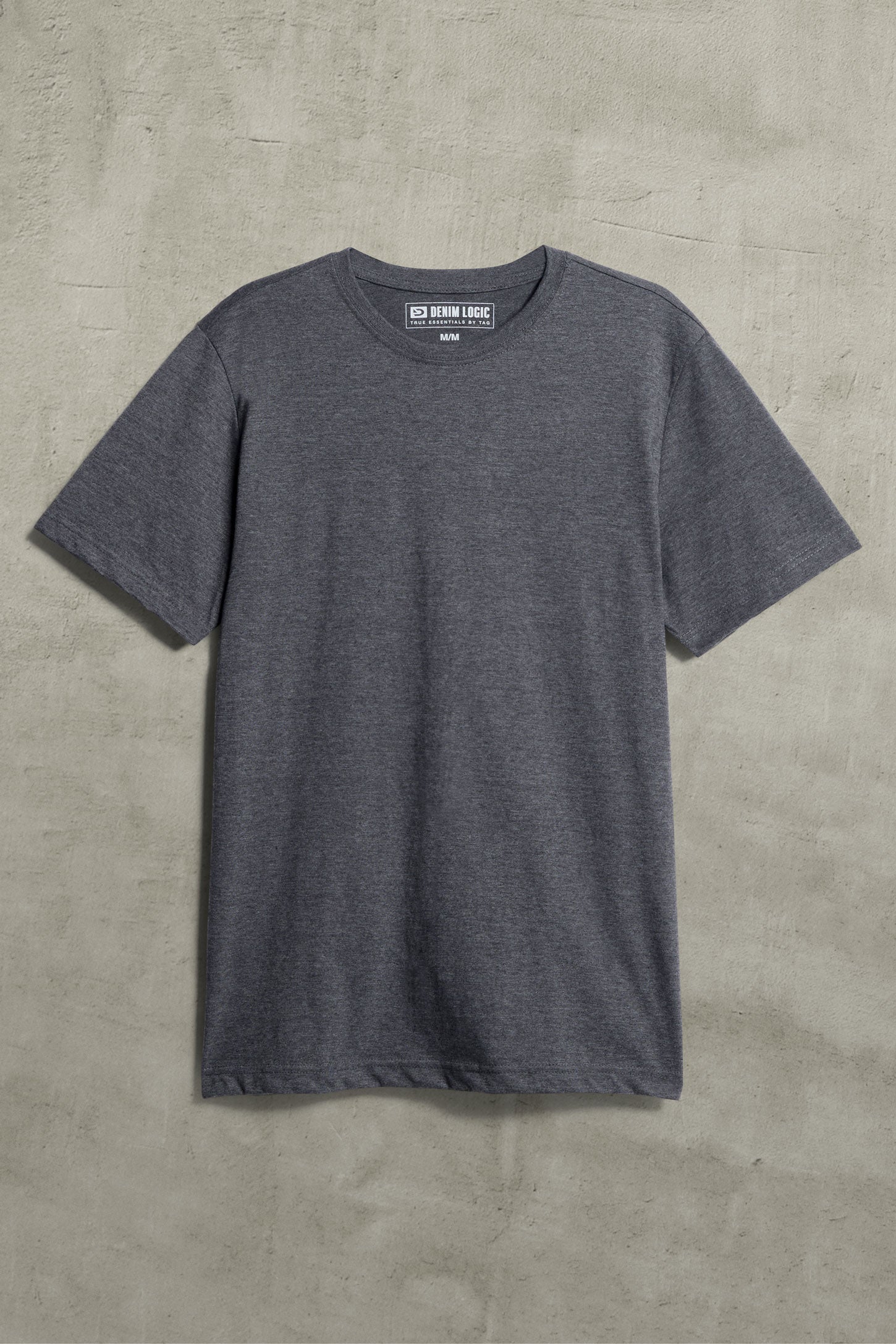 T-shirt col rond 100% coton, 3/25$ - Homme && CHARBON MIXTE