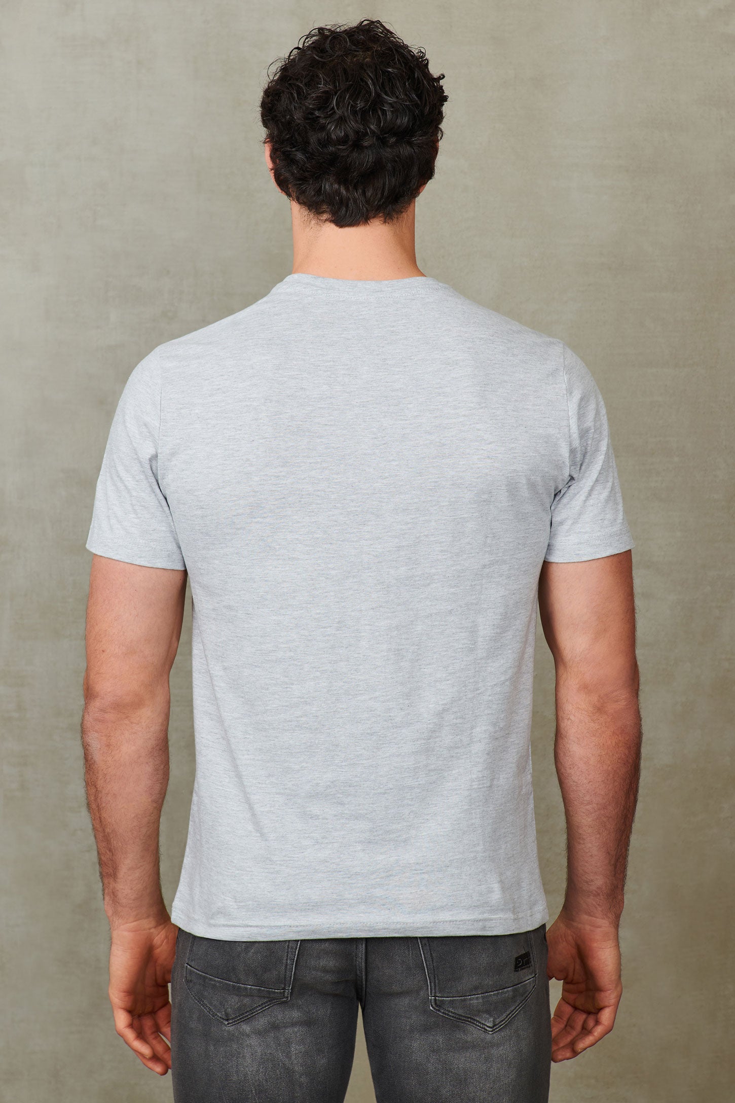 T-shirt col rond 100% coton, 3/25$ - Homme && MIX GRIS CLAIR