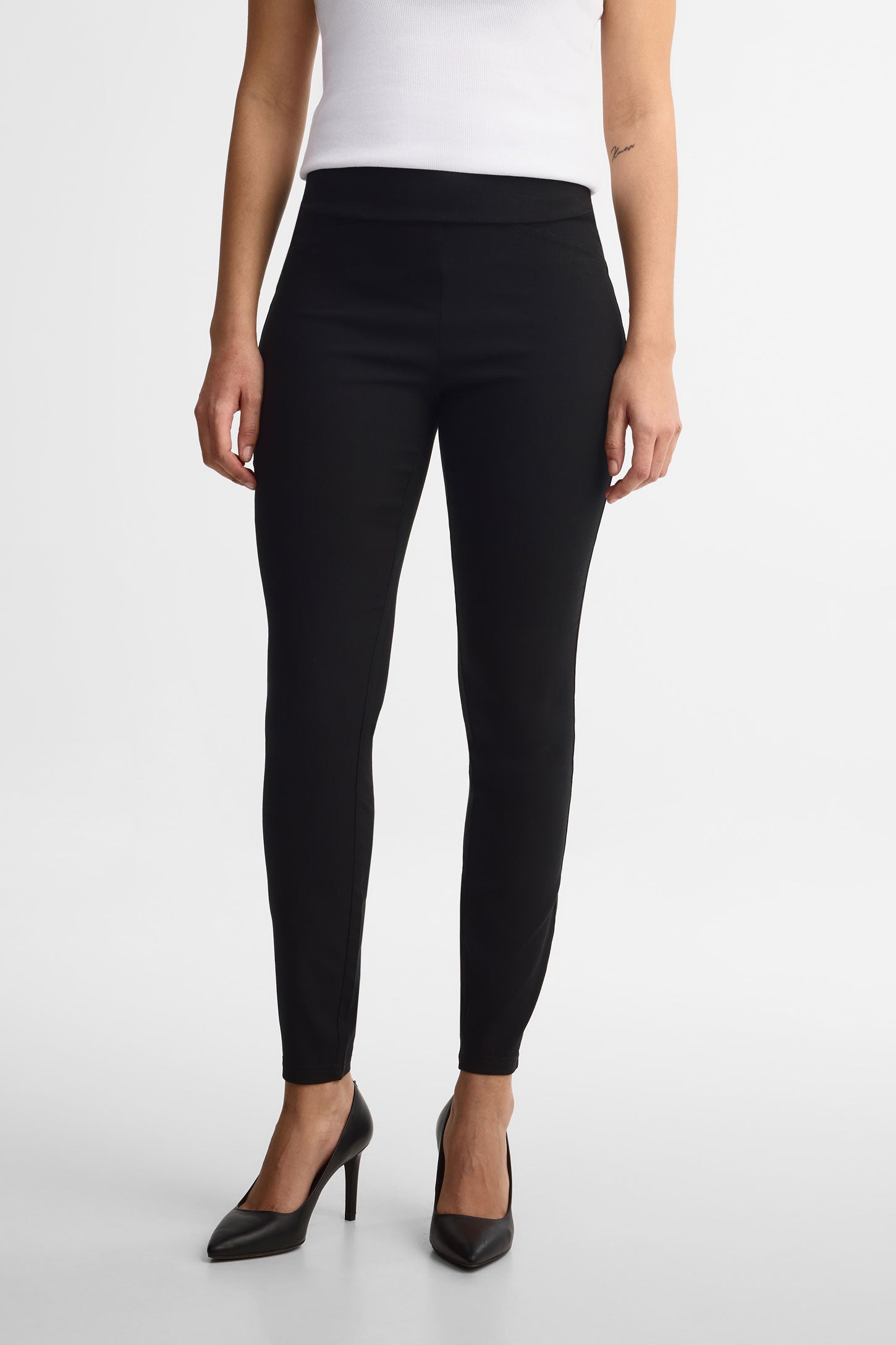 Pantalon étroit en twill - Femme && NOIR