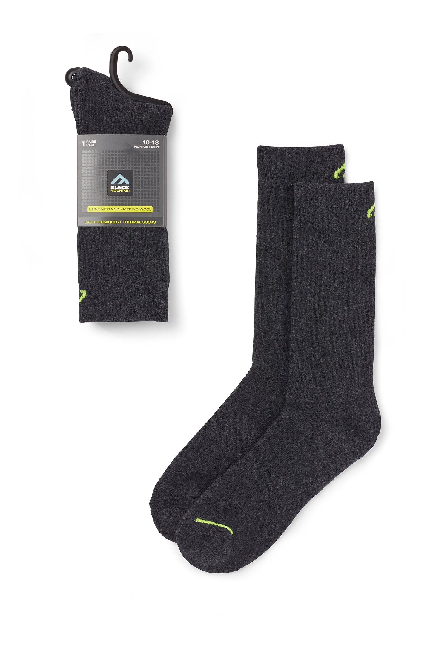 Chaussettes thermiques BM unis en mérinos - Homme && COULEUR 1