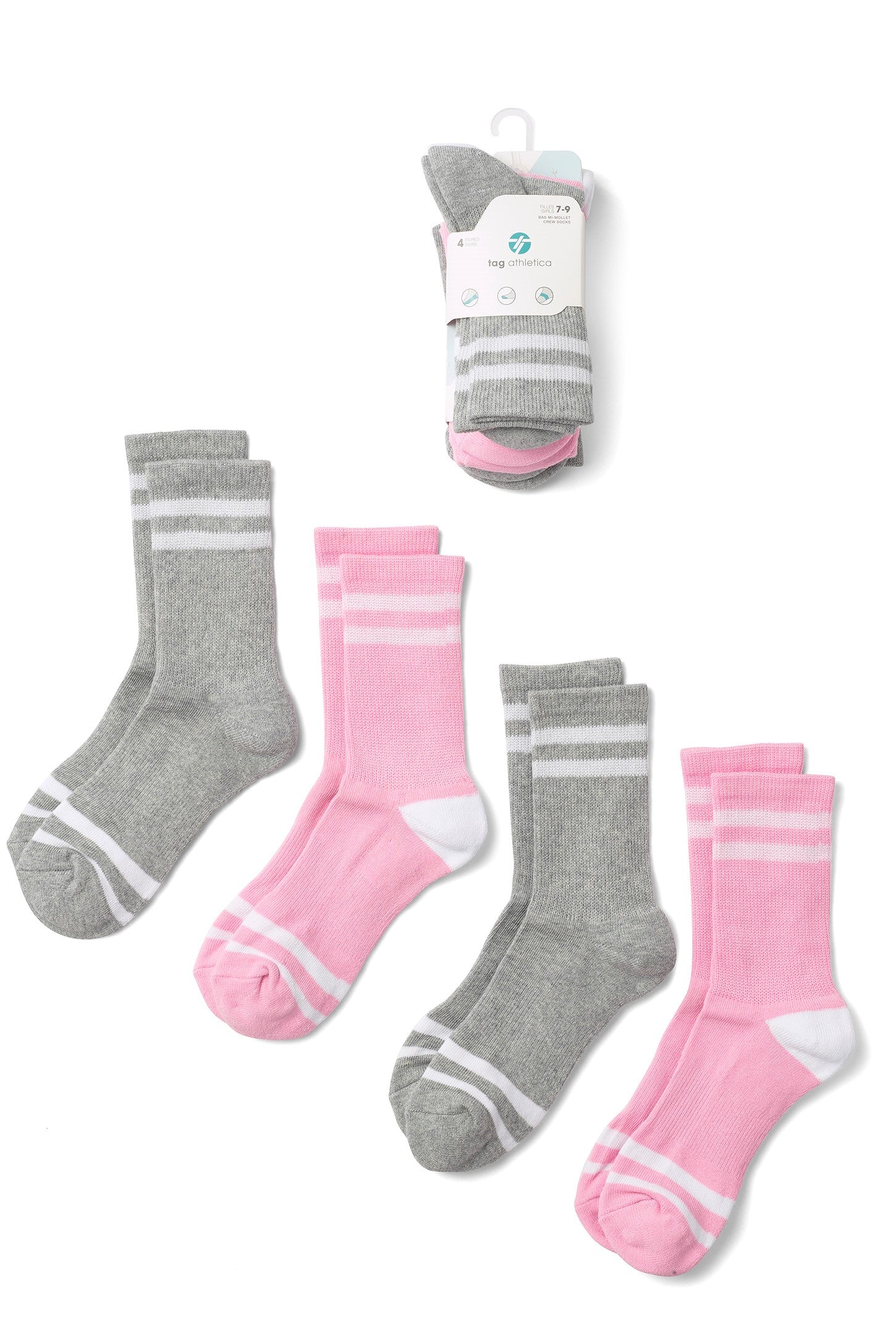 Lot de 4 paires de chaussettes en coton - Ado fille && COULEUR 1
