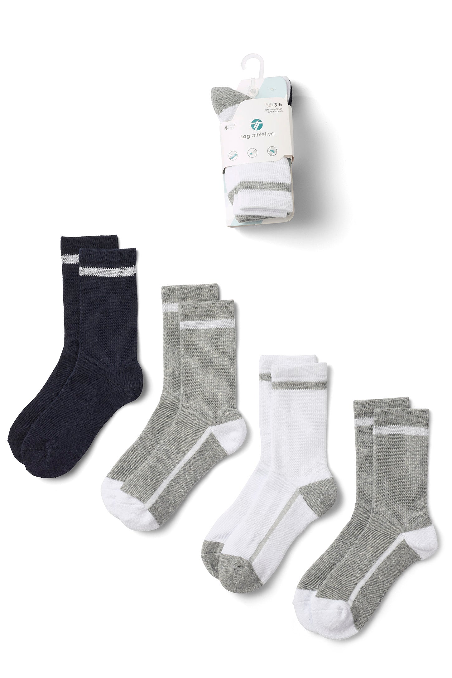 Lot de 4 paires de chaussettes en coton - Enfant fille && MARIN