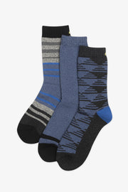Lot de 3 paires de chaussettes thermales BM - Ado garçon && GRIS MULTI