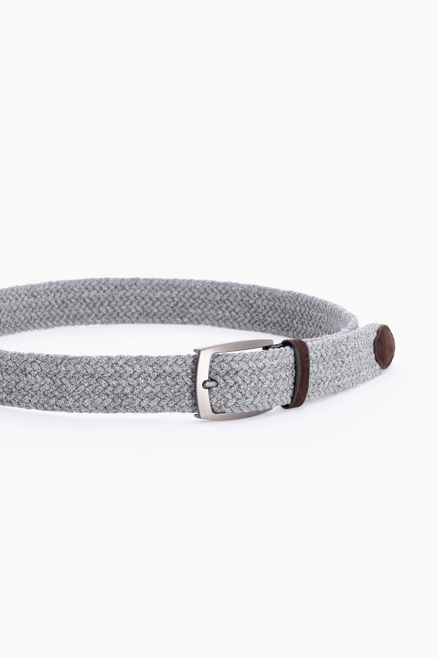 Ceinture tressée extensible - Homme && GRIS CLAIR