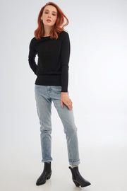Chandail en maille fine - Femme && NOIR