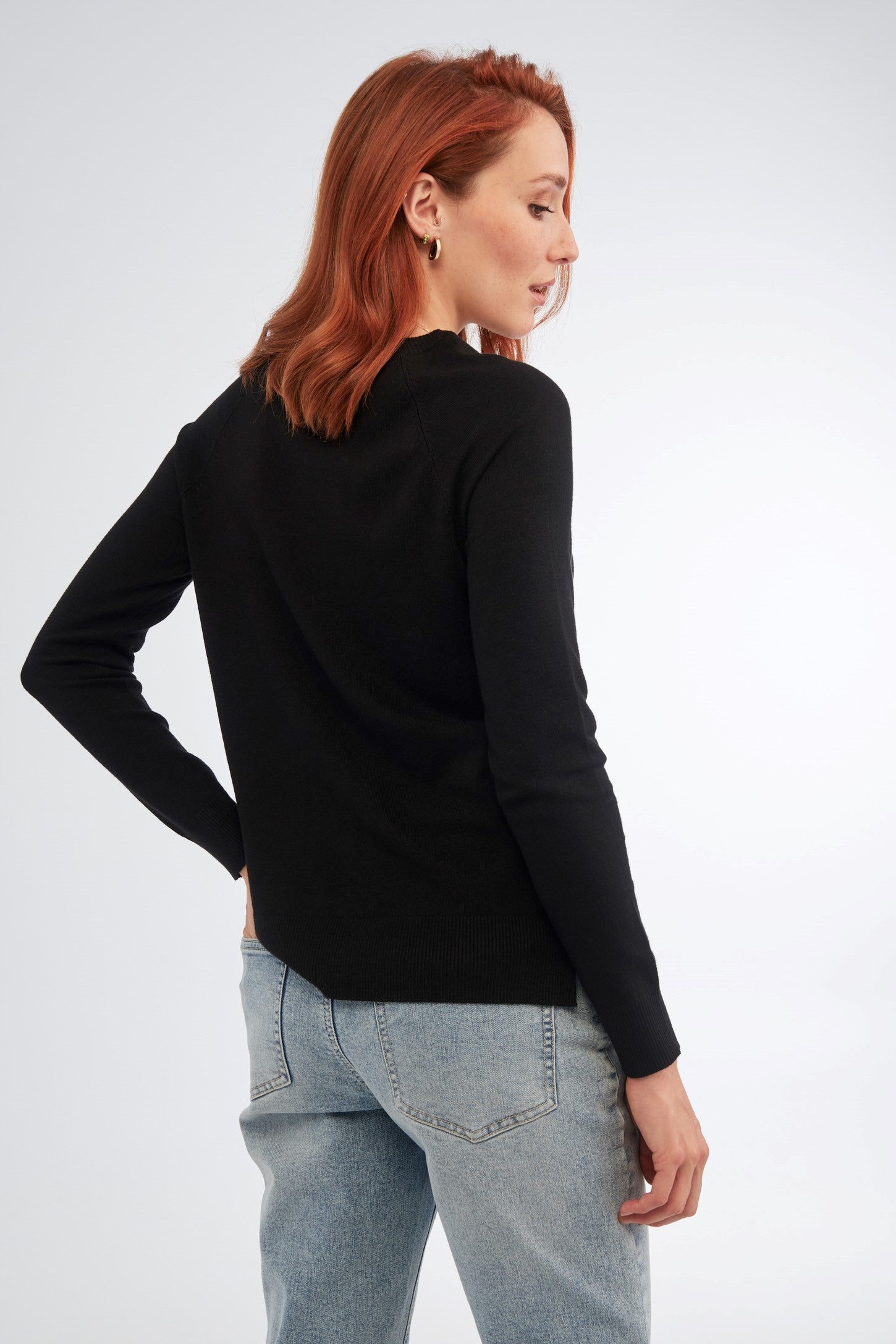 Chandail en maille fine - Femme && NOIR