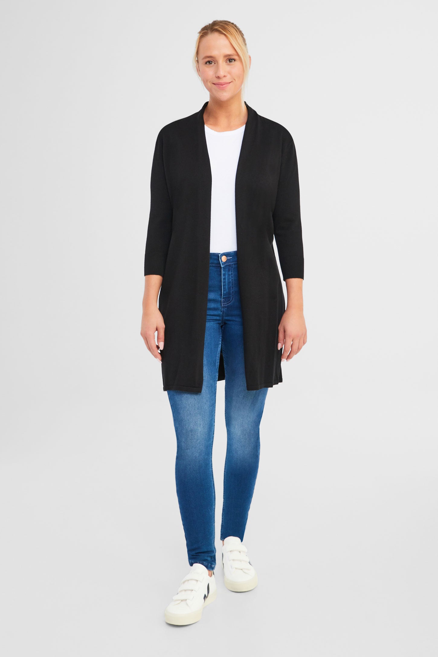 Cardigan en maille fine - Femme && NOIR