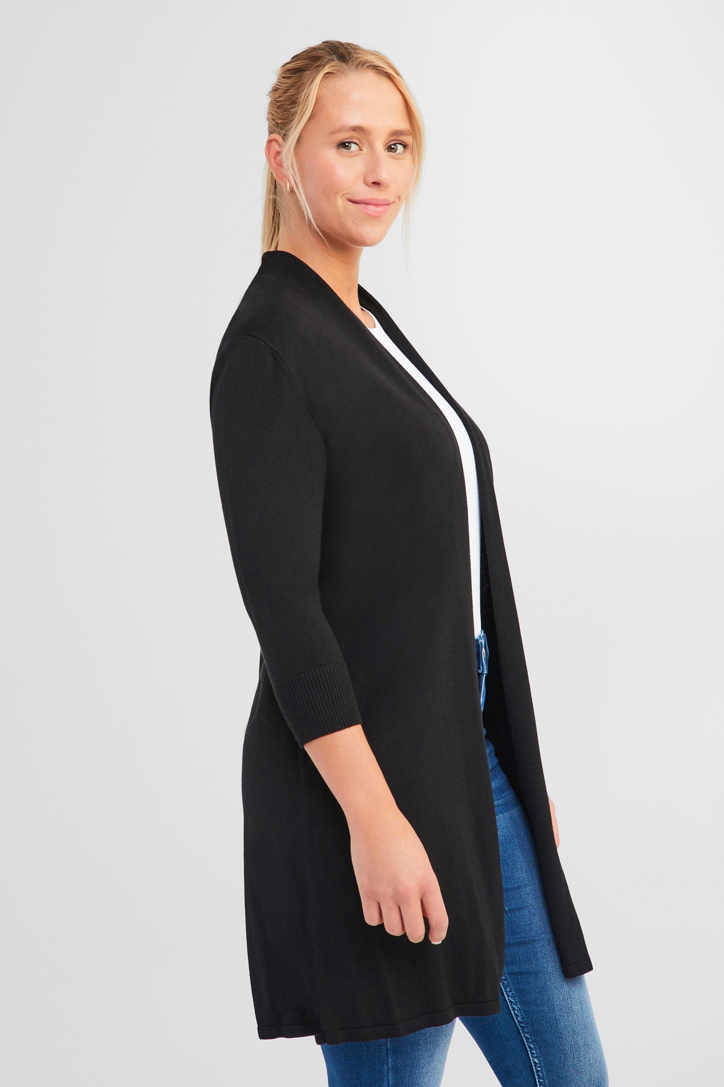 Cardigan en maille fine - Femme && NOIR