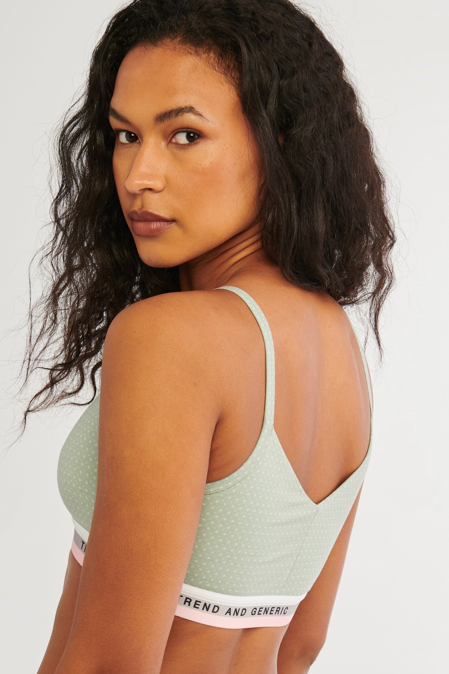 Bralette réversible en coton Pima - Femme && VERT PALE