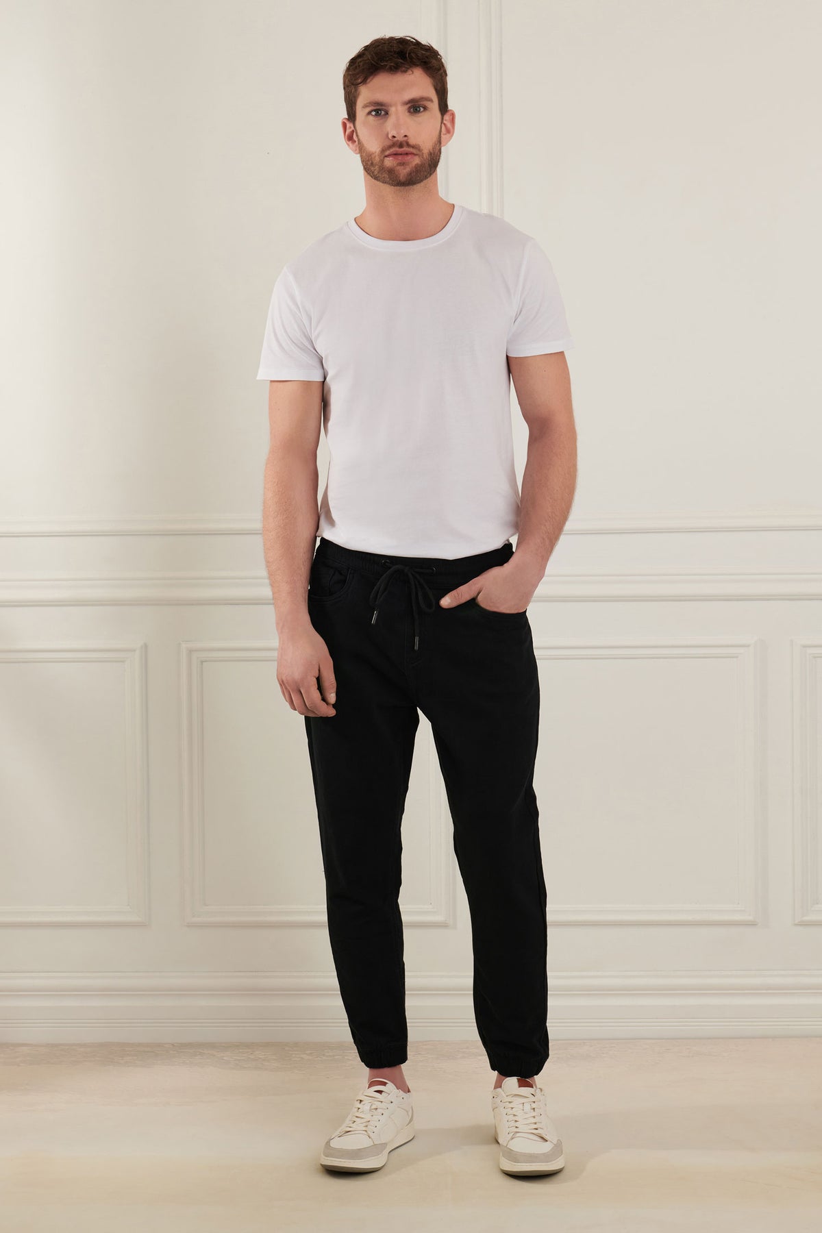 Pantalon jogger en twill - Homme && NOIR