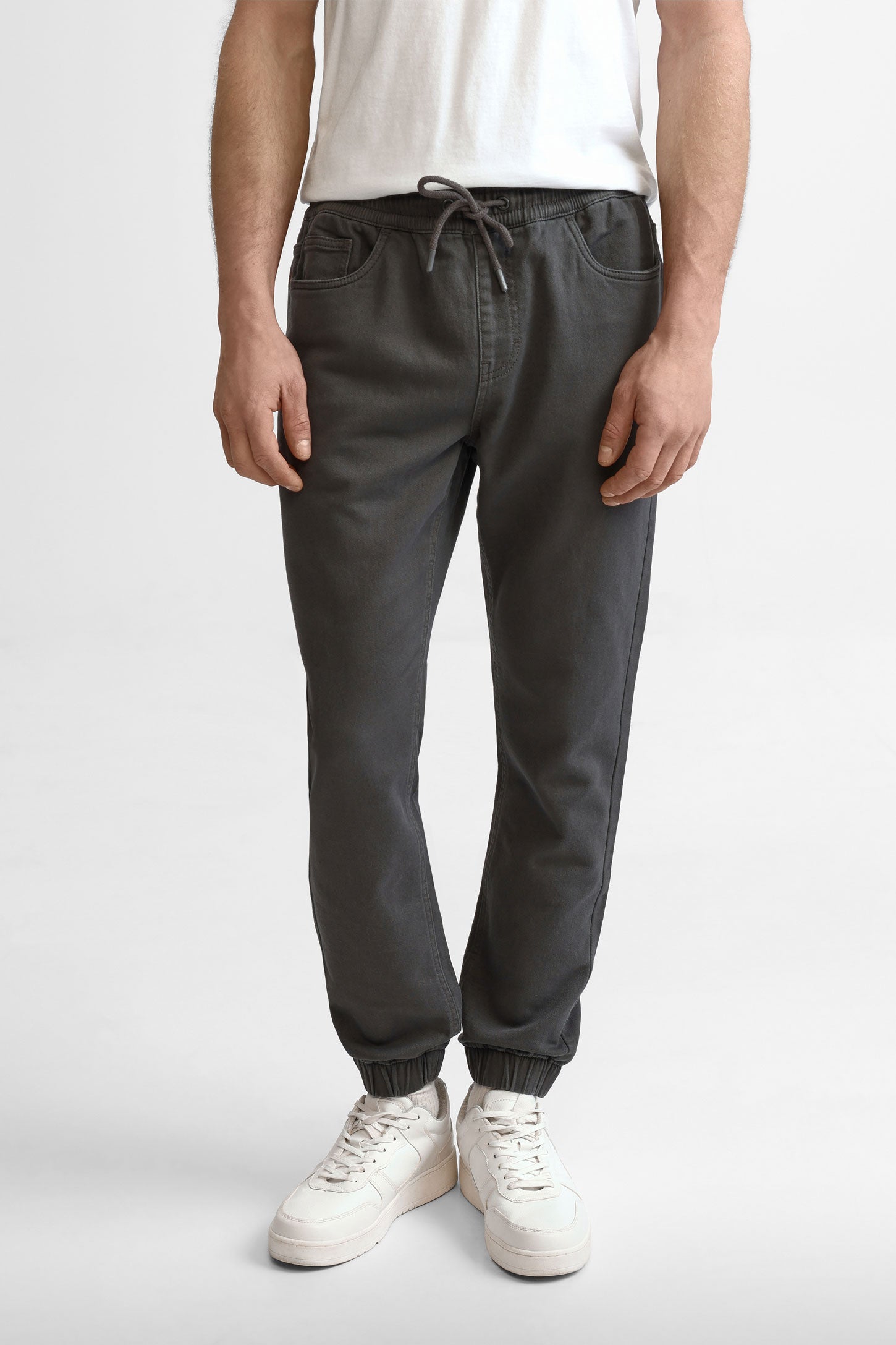 Pantalon jogger en twill - Homme && CHARBON