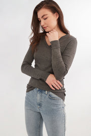 Chandail en maille fine - Femme && CHARBON MIXTE