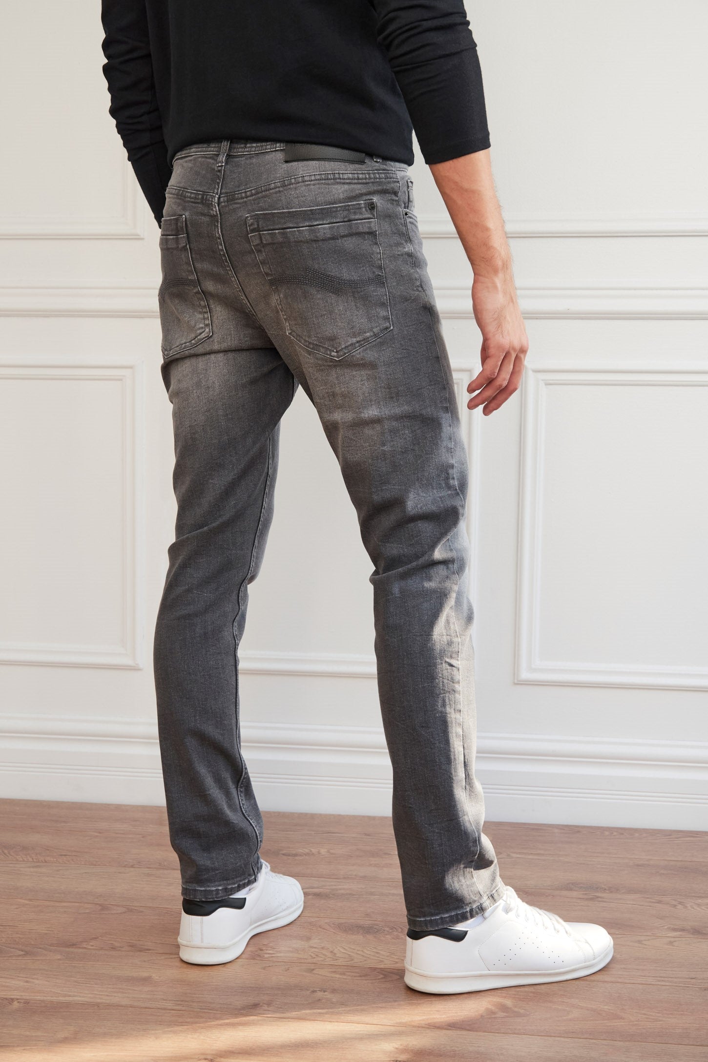 Skinny fit dark grey jeans Men