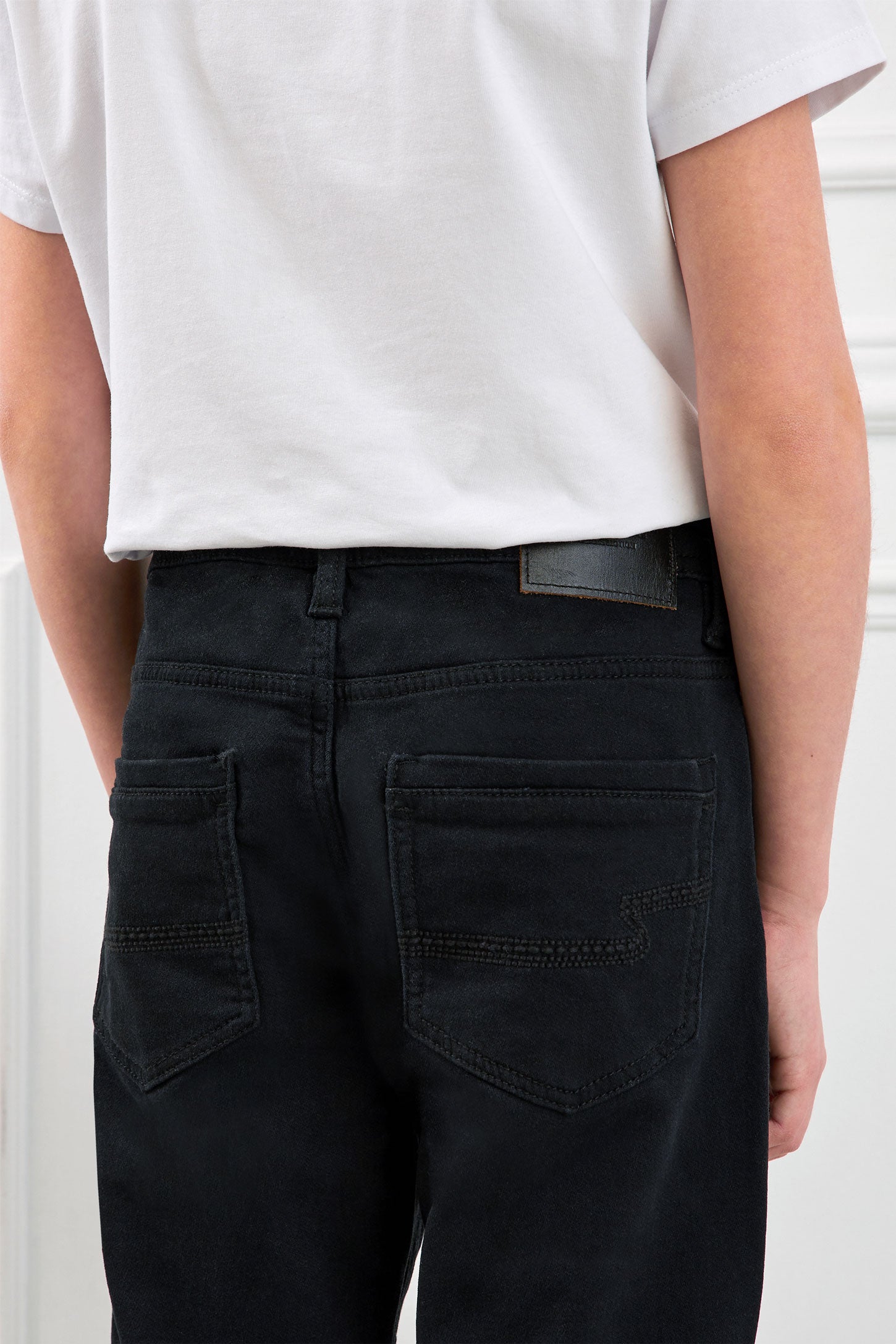 Pantalon 5 poches en twill - Ado garçon && NOIR
