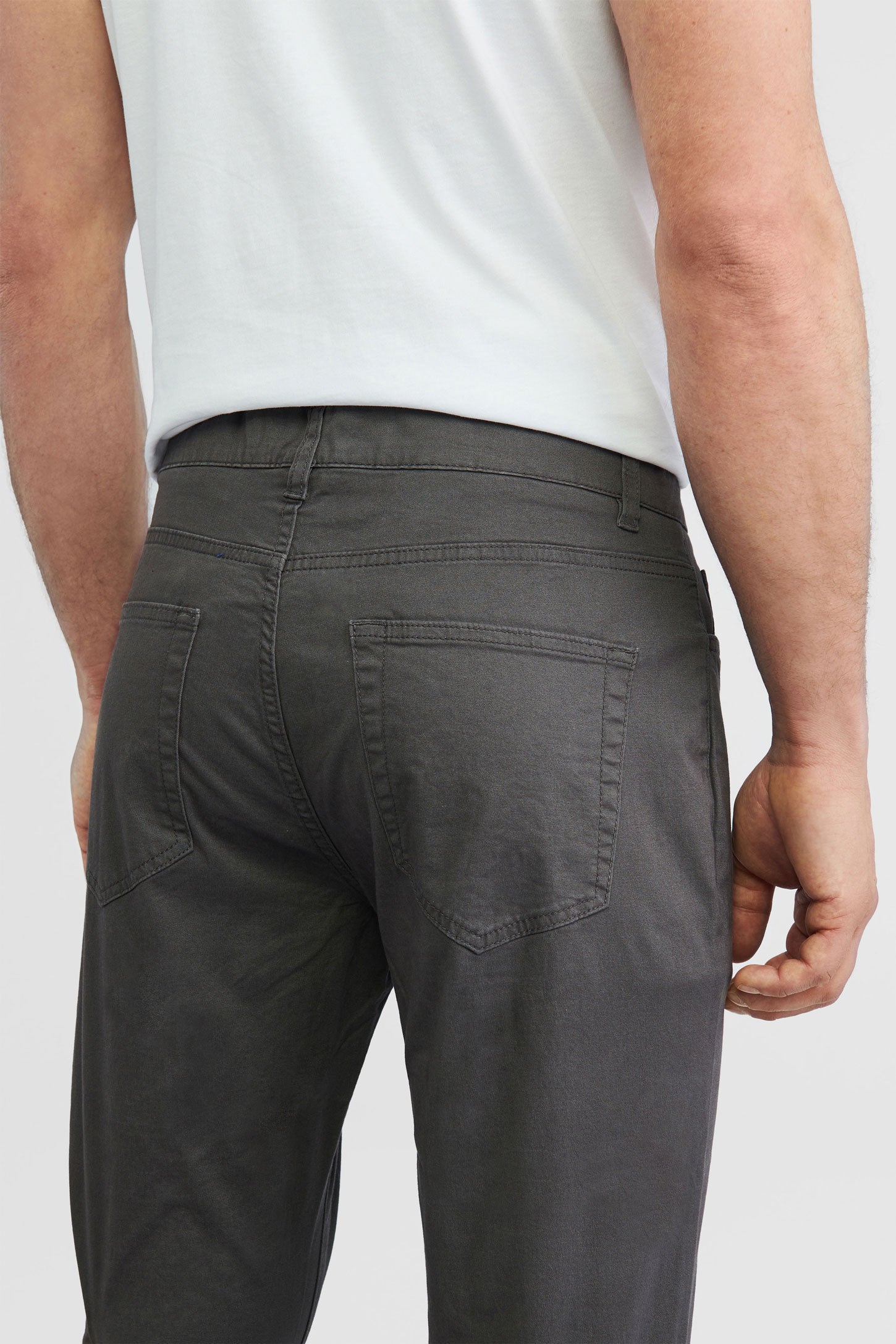 Pantalon en twill coupe régulière - Homme && GRIS