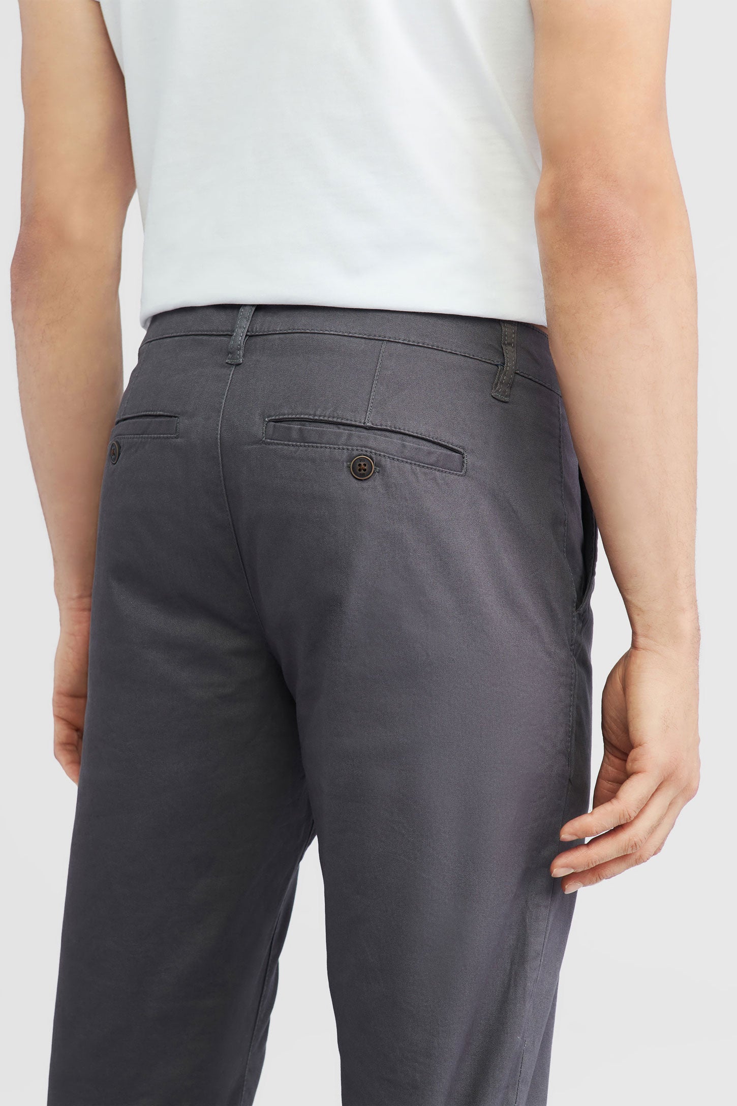 Pantalon chino en twill - Homme && GRIS
