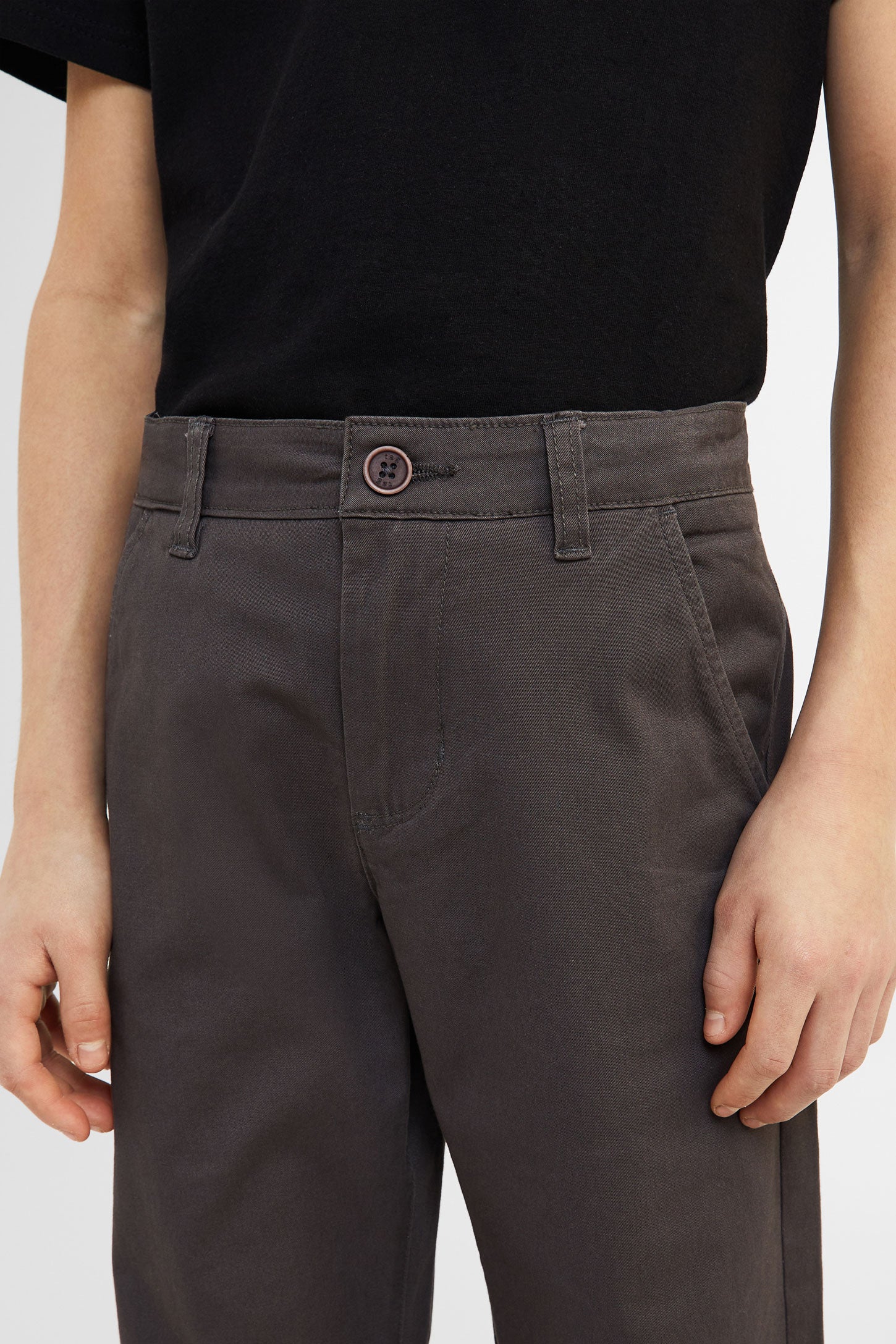 Pantalon chino en twill brossé, 2/50$ - Ado garçon && GRIS