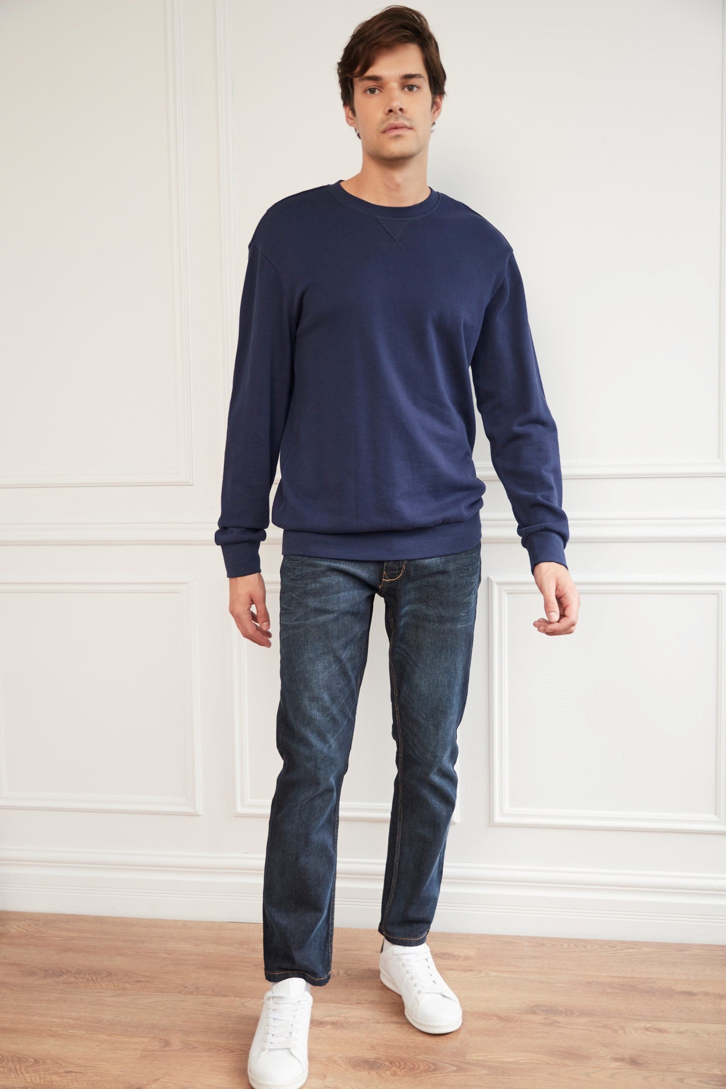 Jeans bleu foncé coupe régulière - Homme && MARIN