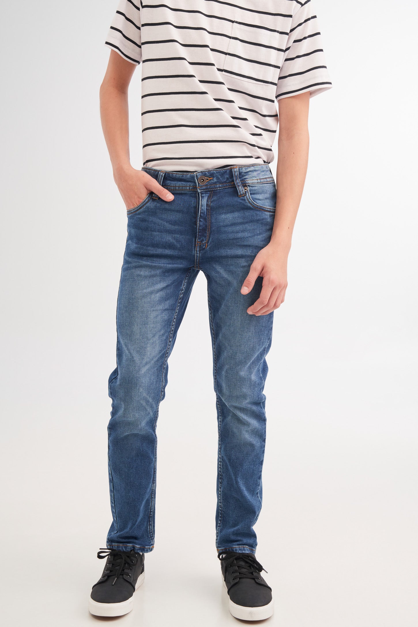 Jeans ajusté bleu moyen - Ado garçon && BLEU
