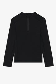 Chandail thermique col mock en laine mérino - Enfant garçon && NOIR
