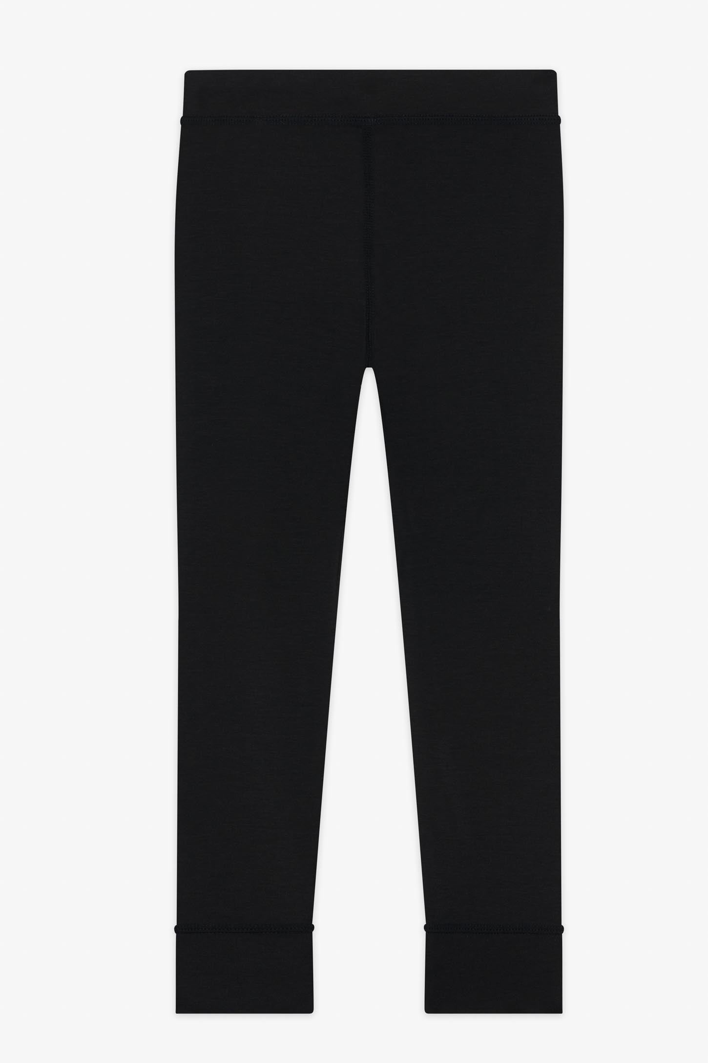 Pantalon thermal en laine mérino - Enfant garçon && NOIR
