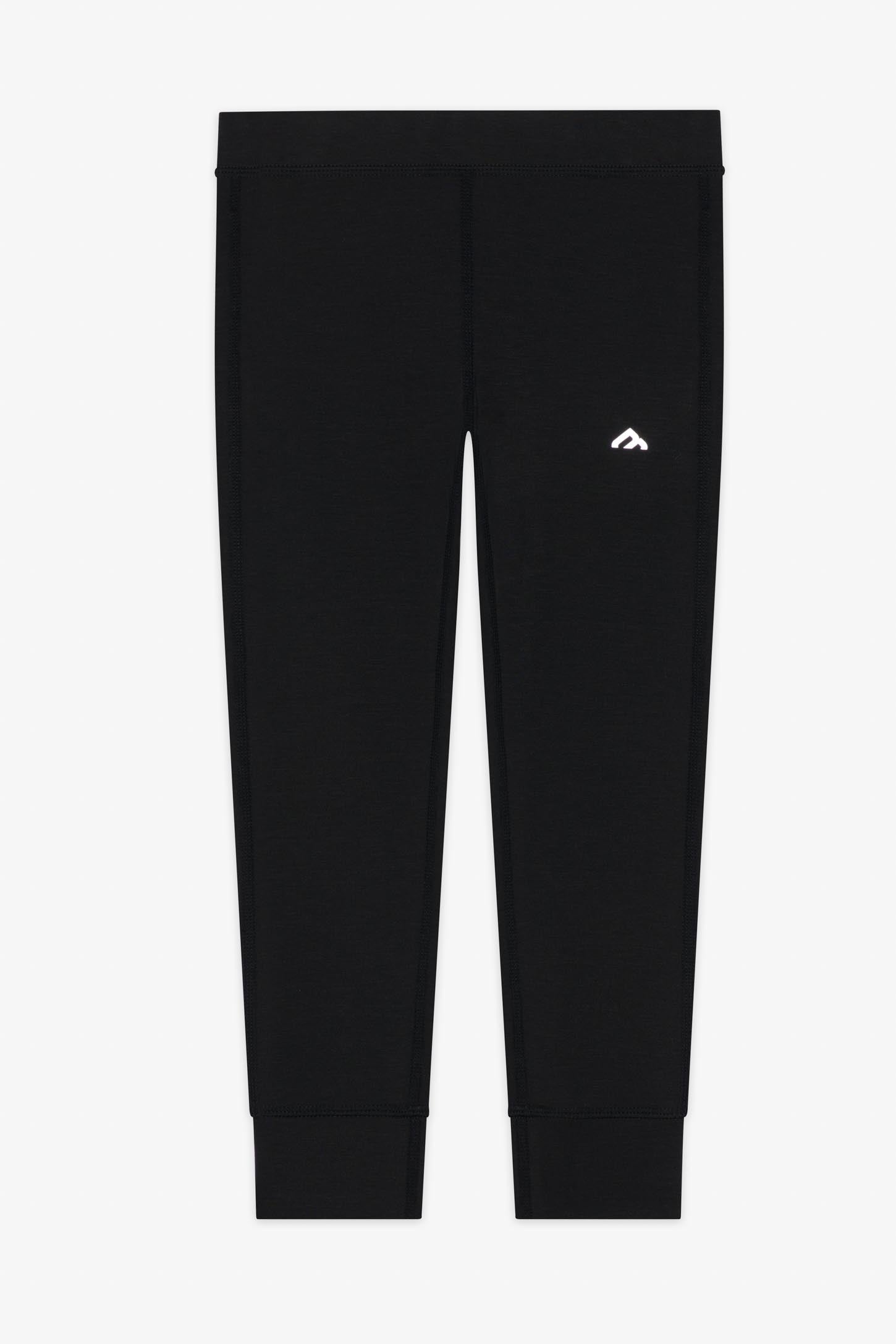 Pantalon thermal en laine mérino - Enfant fille && NOIR