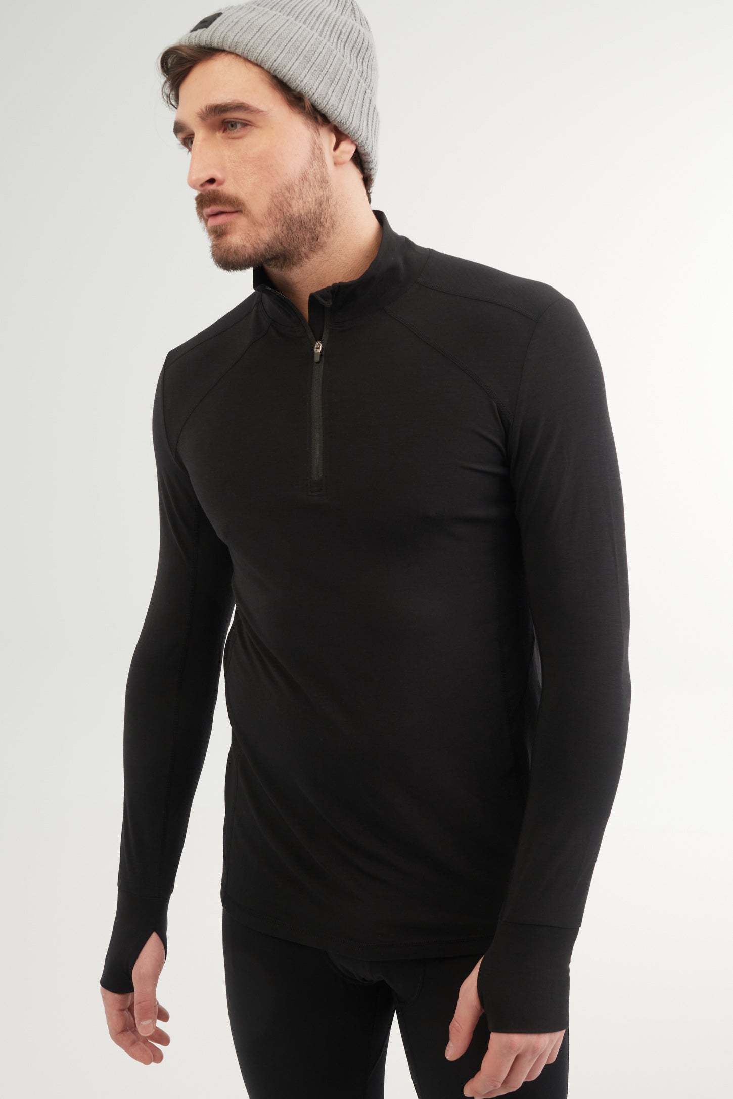 Chandail thermique BM en mérinos - Homme && NOIR