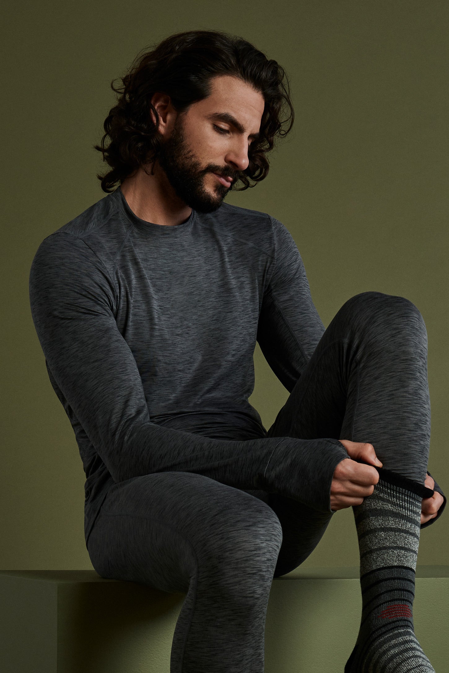Chandail thermique BM en microfibre – Homme && CHARBON MIXTE