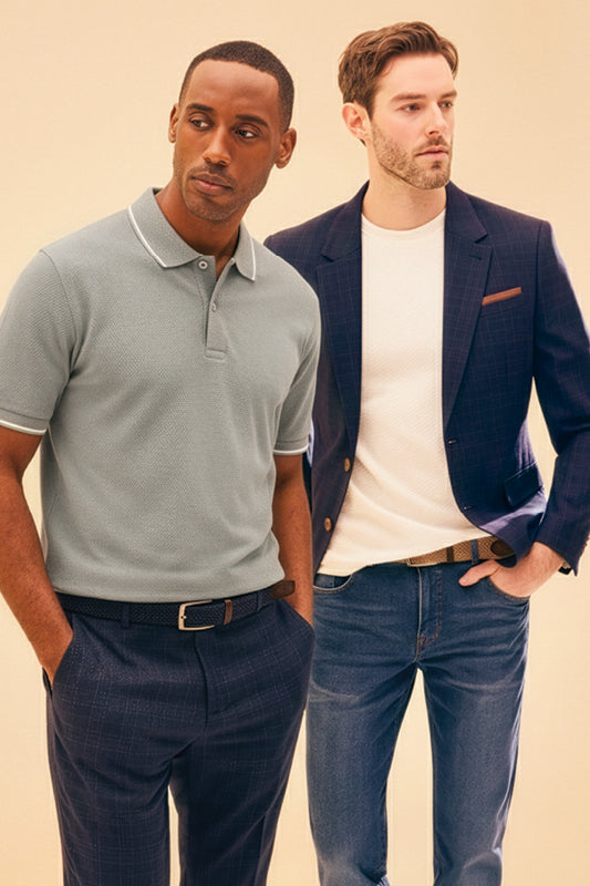 Veston ajusté à carreaux – Homme && MARIN