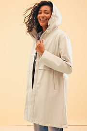 Manteau caoutchouc long imperméable avec capuchon - Homme && GRIS