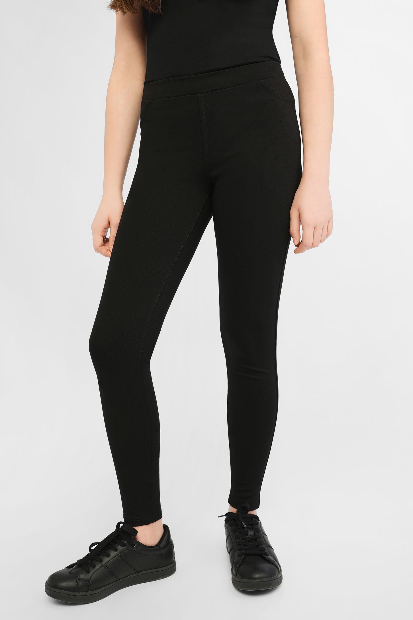 Pantalon à taille élastique - Ado fille && NOIR