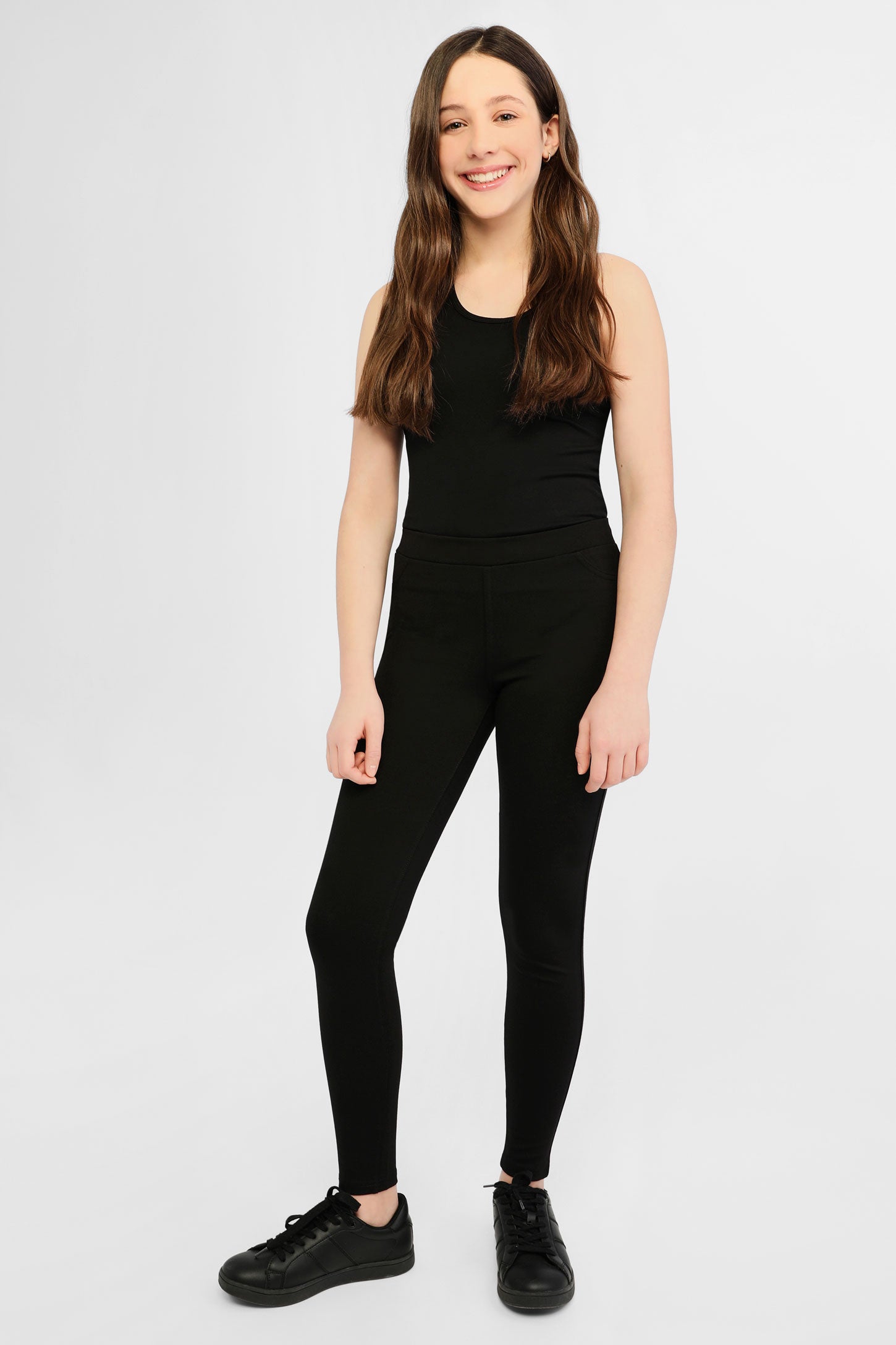 Pantalon à taille élastique - Ado fille && NOIR