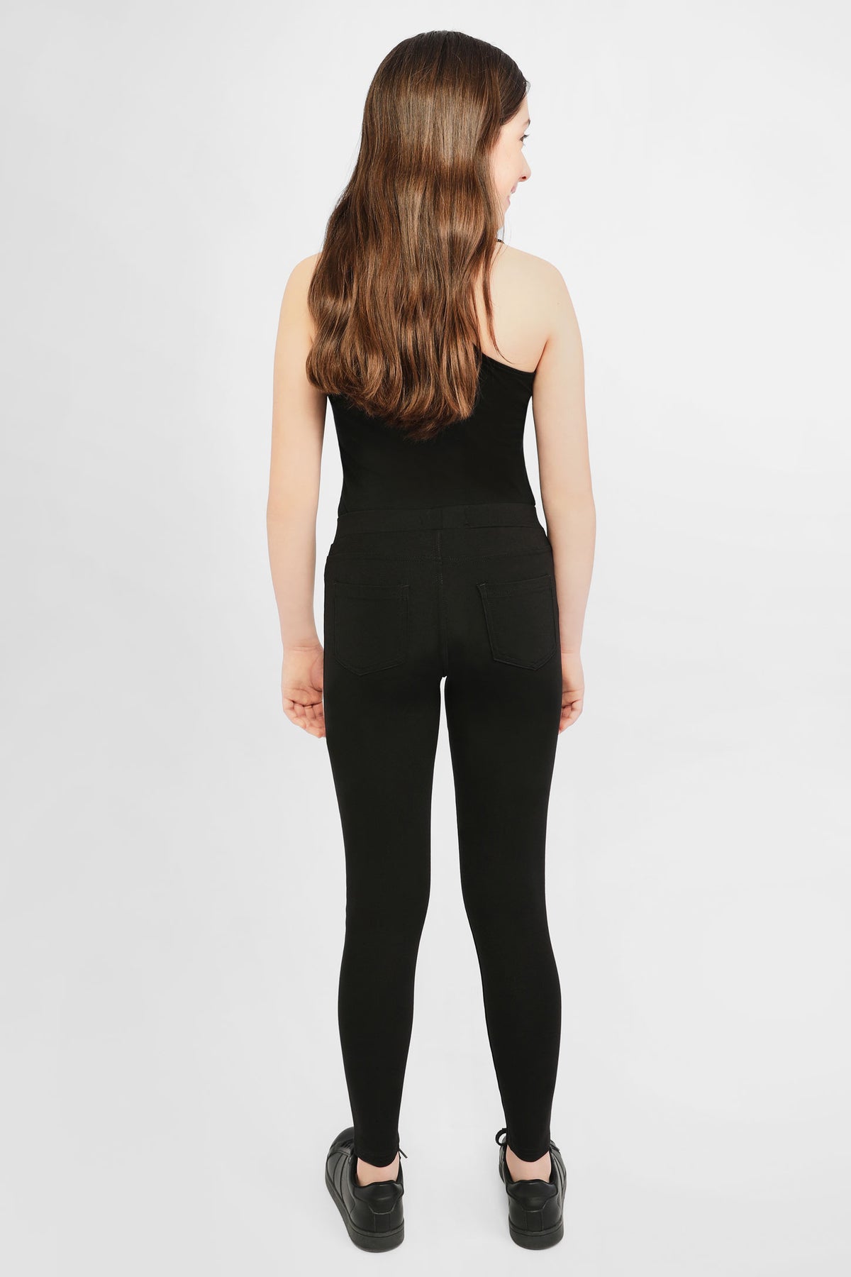 NEXT Lot De 2 Jegging Fille Taille Élastique – Ultra Confortable, Look Jean Parfait, Fausse Fermeture Zippée – Style & Douceur !