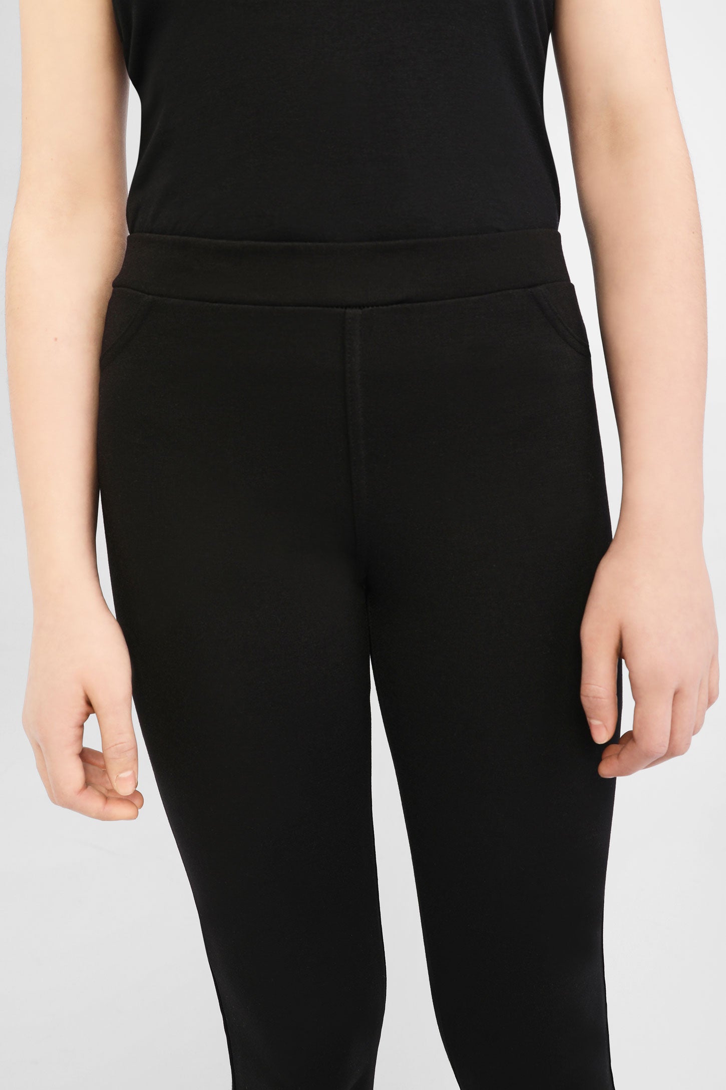 Pantalon à taille élastique - Ado fille && NOIR