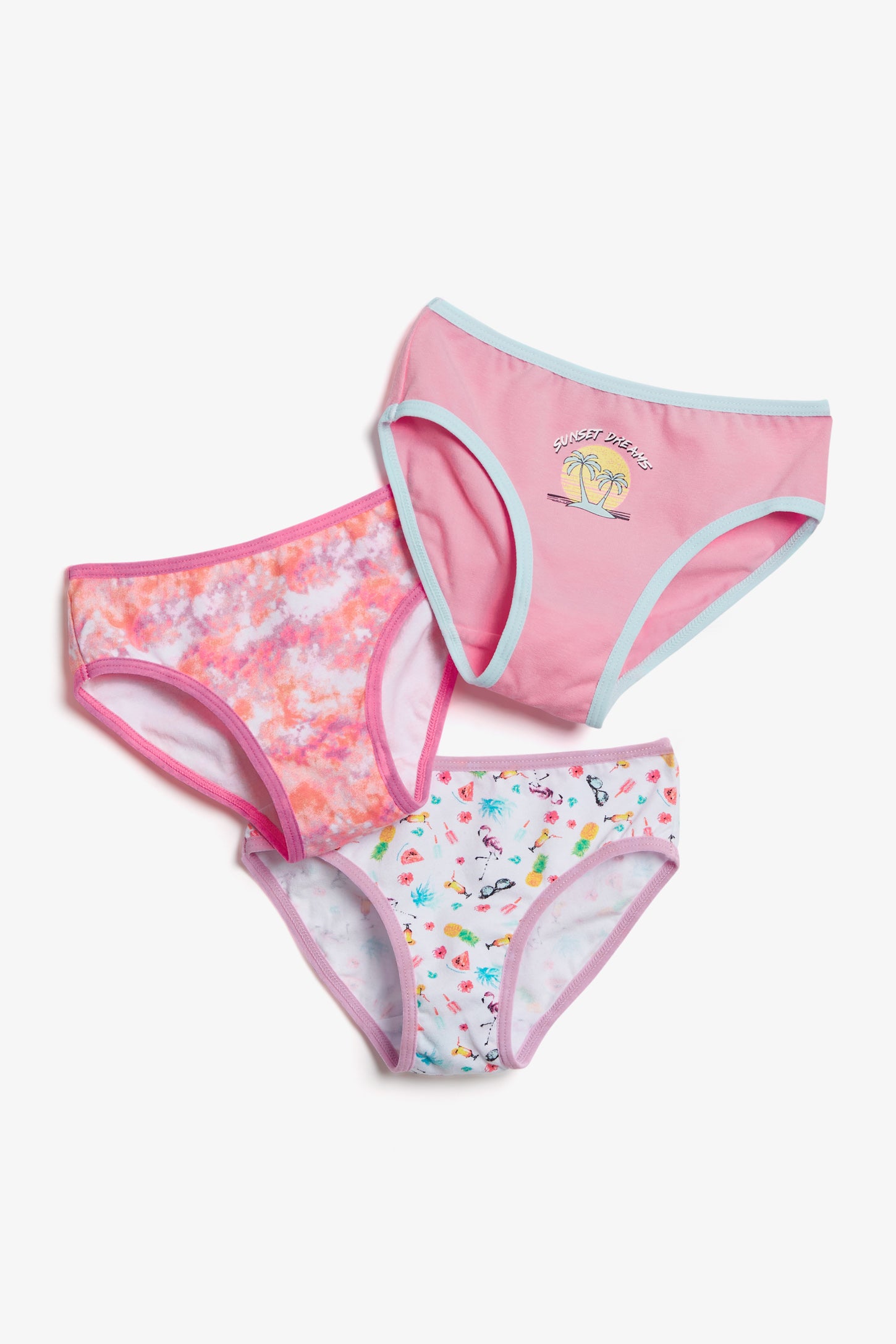 Paquet de 3 culottes bikini - Enfant fille && ROSE GOMME