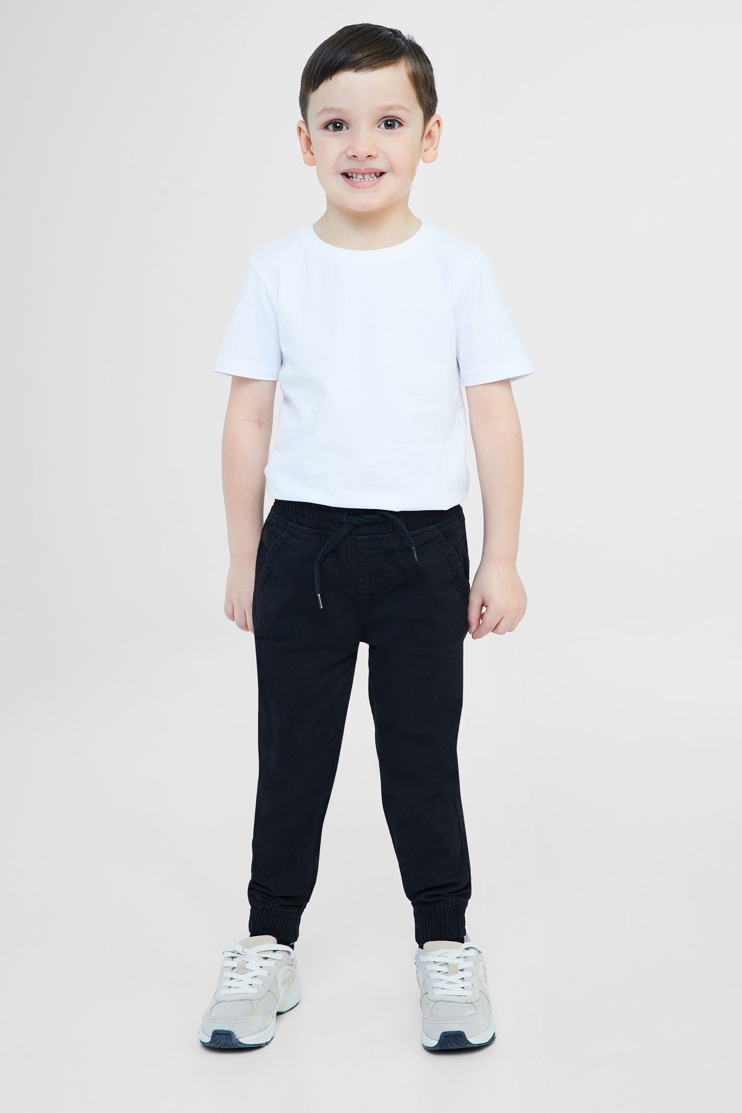 Jogger en twill de coton, 2/40$ - Enfant garçon && NOIR