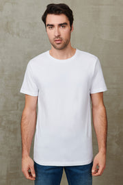 T-shirt col rond coton extensible, 5/50$ - Homme && BLANC