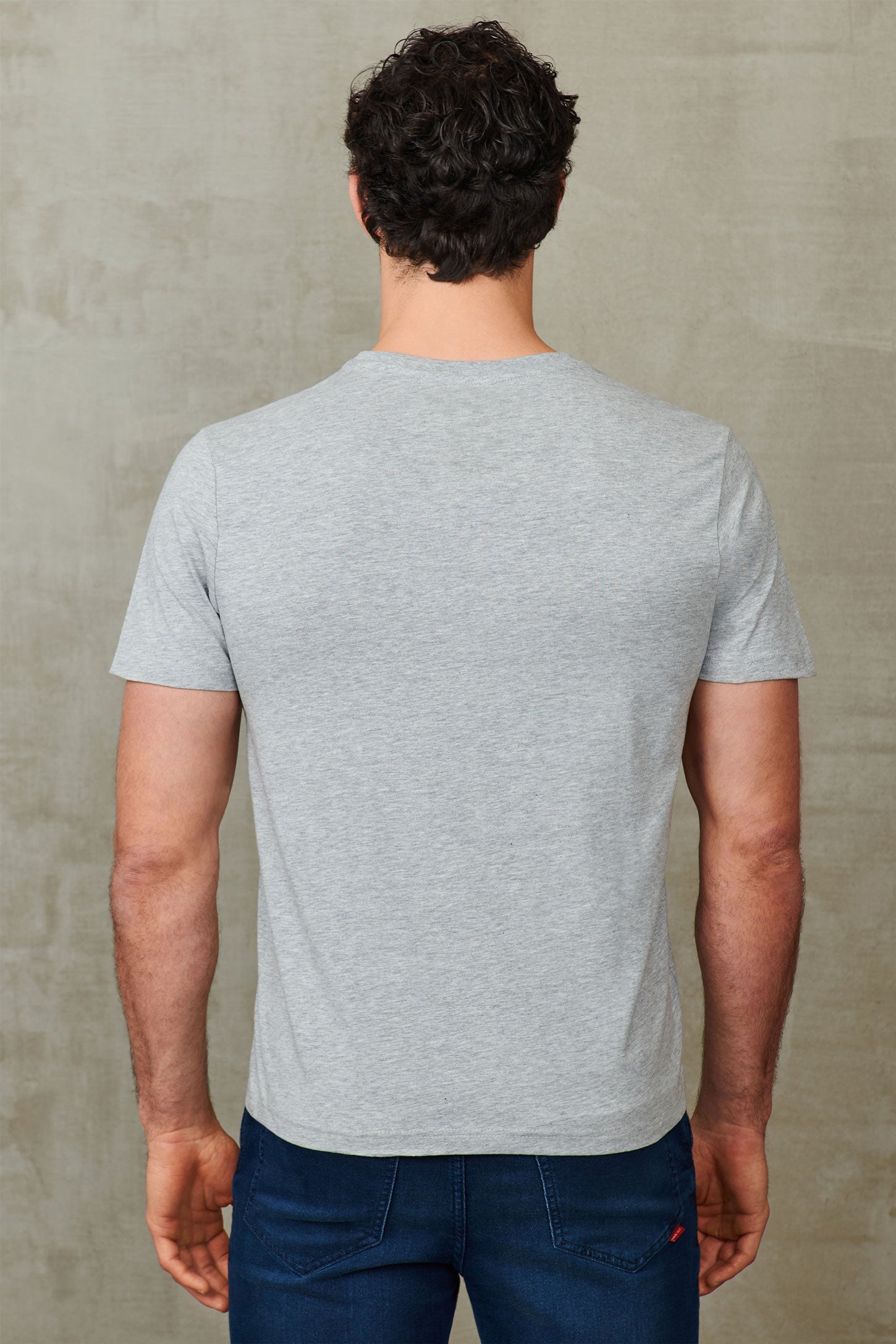 T-shirt col rond coton extensible, 5/50$ - Homme && MIX GRIS CLAIR